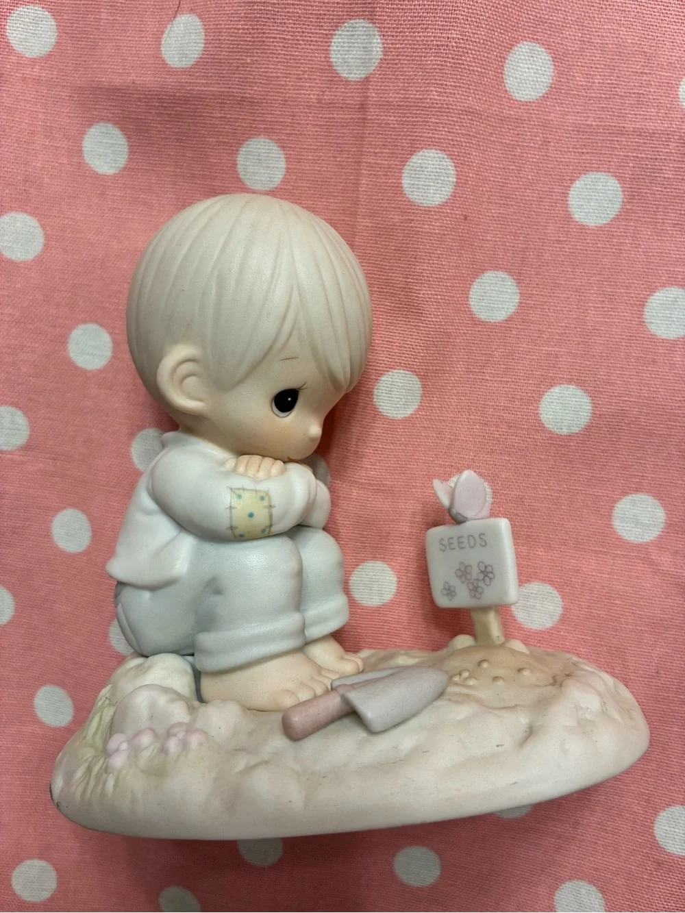 Precious Moments Boy With Seeds Figurine - White