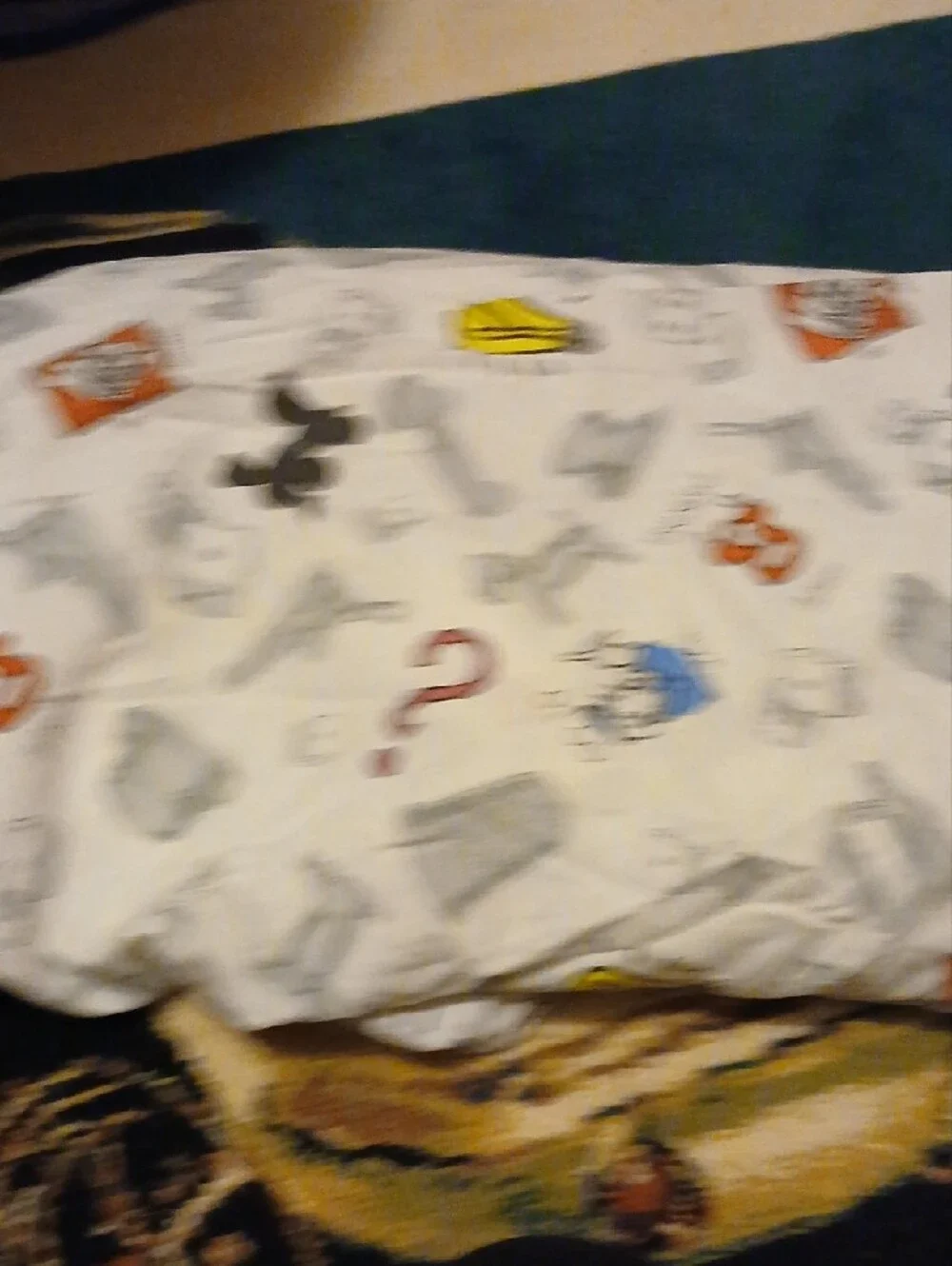 Monopoly Print White Bedding Cover with Game Icon Pattern
