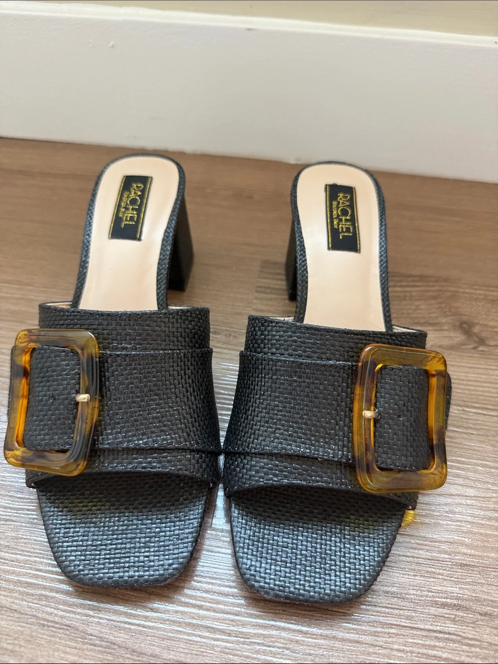 Rachel Roy Amalfi Slide Sandal 6 Black Tortoiseshell