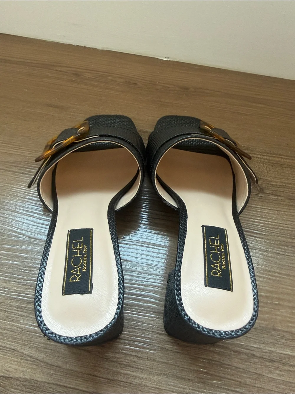 Rachel Roy Amalfi Slide Sandal 6 Black Tortoiseshell