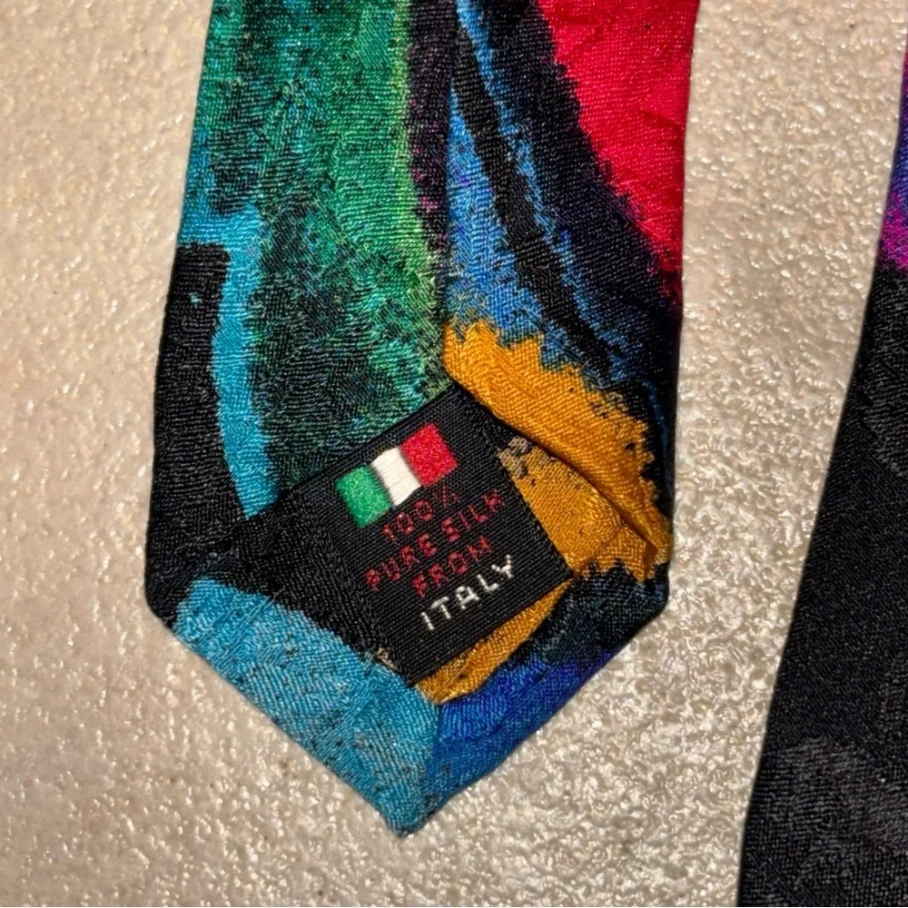 Serica Elite Vintage Abstract Multicolor Silk Necktie