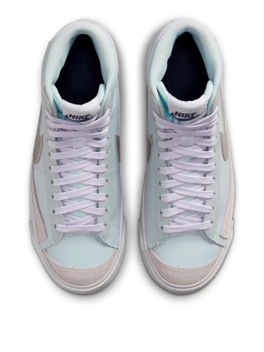 Nike Women's Blazer Mid Lace-Up in Platinum Grape & Metallic Silver