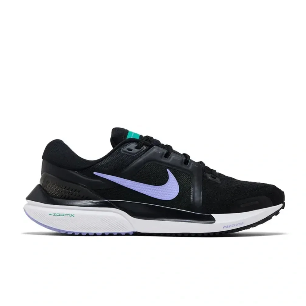 NIKE women’s Air Zoom Vomero 16 black white purple running walking sneakers 6.5