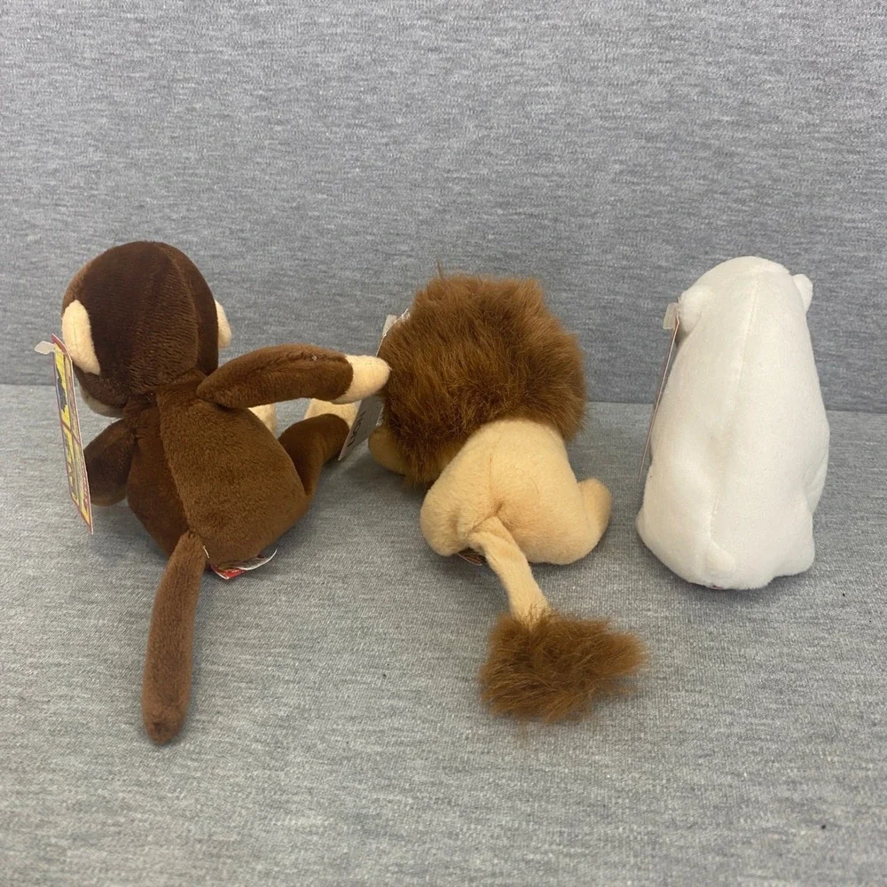 Barnum's Animals Plush Set Small Lion Monkey Polar Bear Nabisco