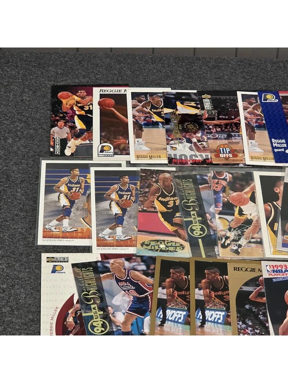Reggie Miller Lot of 81 NBA Basketball Cards Collection - 80s-90s Base Inserts