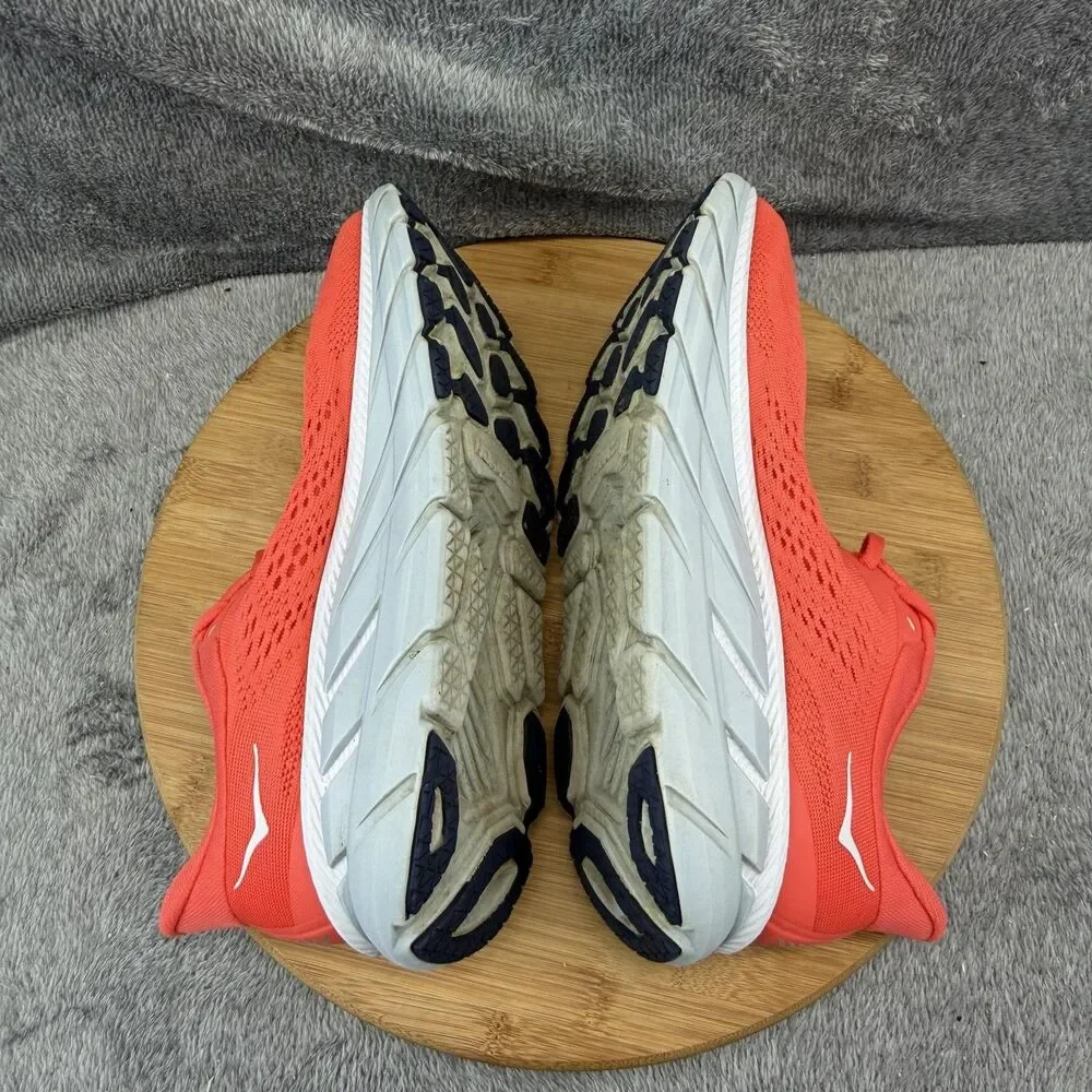 Hoka One One Clifton 7 Shoes Womens Size 9 Orange Running Sneakers 1110509 HCWH