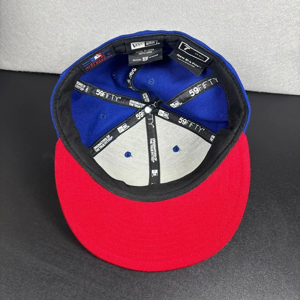 New Era Philadelphia Phillies Snapback Hat Cap Blue Red MLB Retro Size 7 59FIFTY