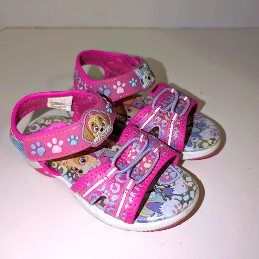Nickelodeon Paw Patrol Toddler Girls Ankle Strap Light Up Sandals‎ Size 8