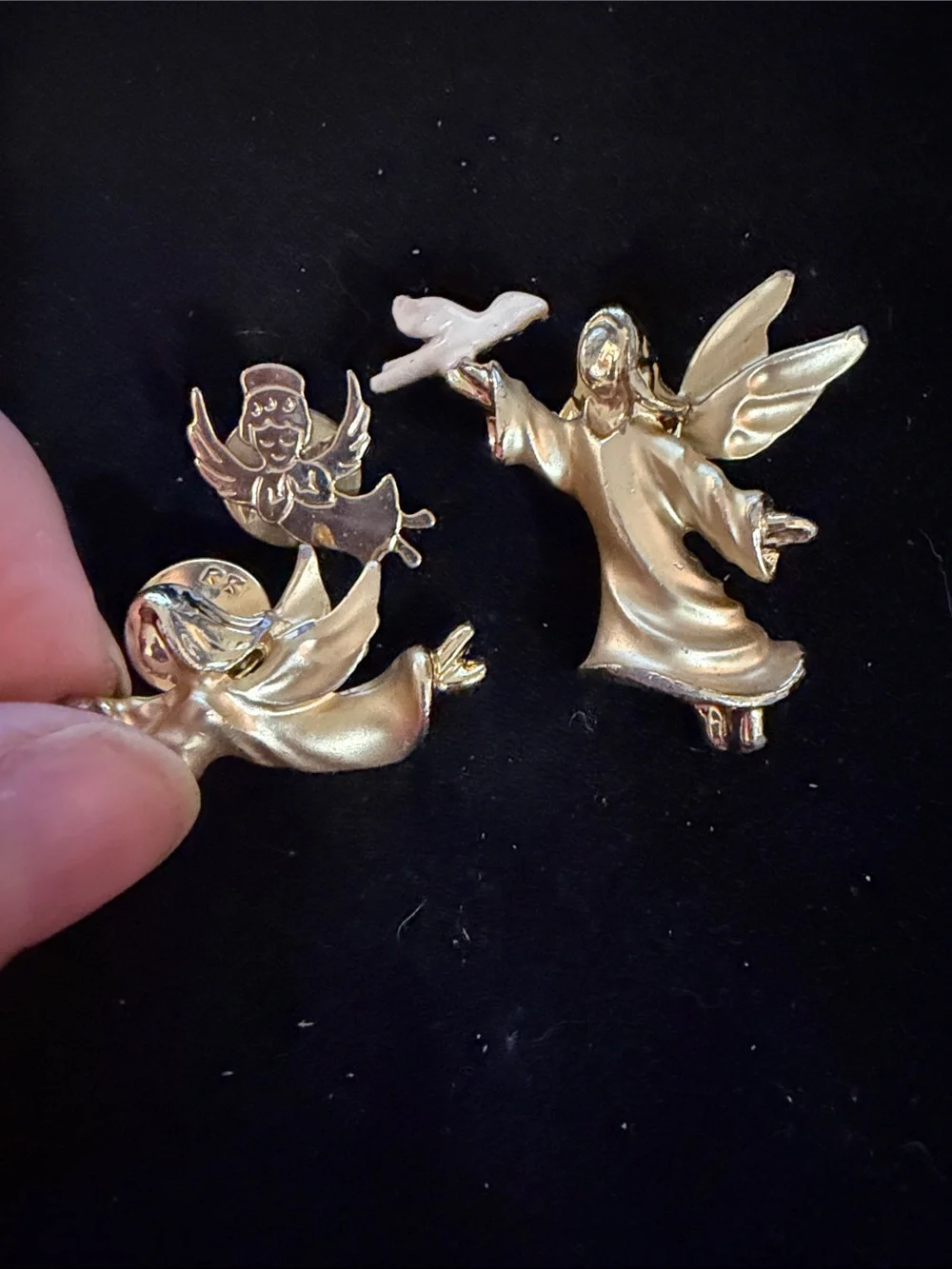 Gigi Giusk Set of 3-Gold Tone Angel Pin Set - Decorative Brooches