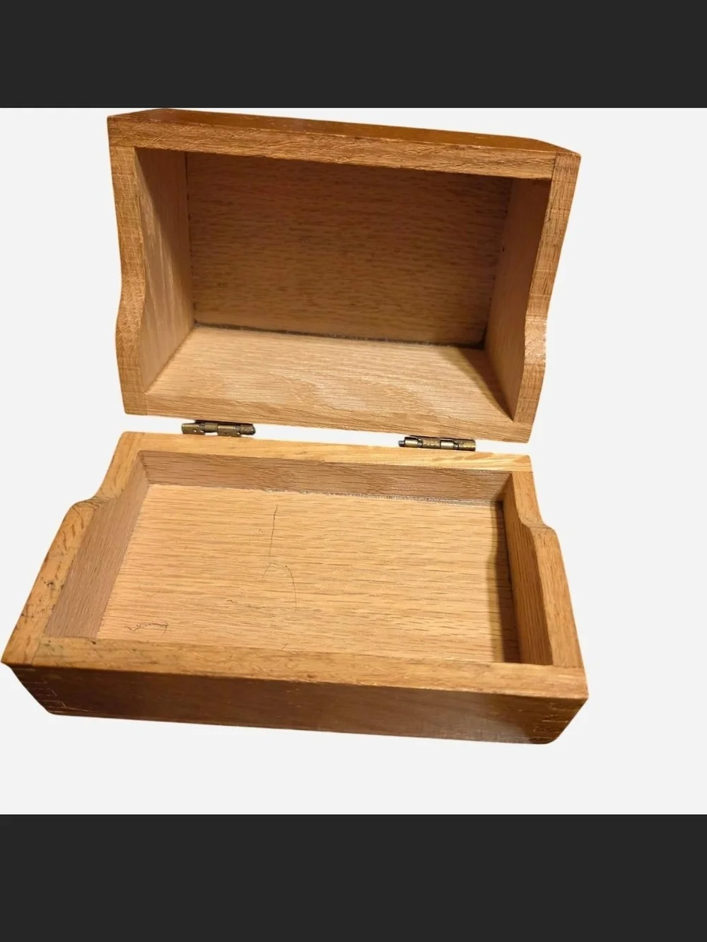 Vintage Handcrafted Wooden Recipe Box Warm Honey Oak
