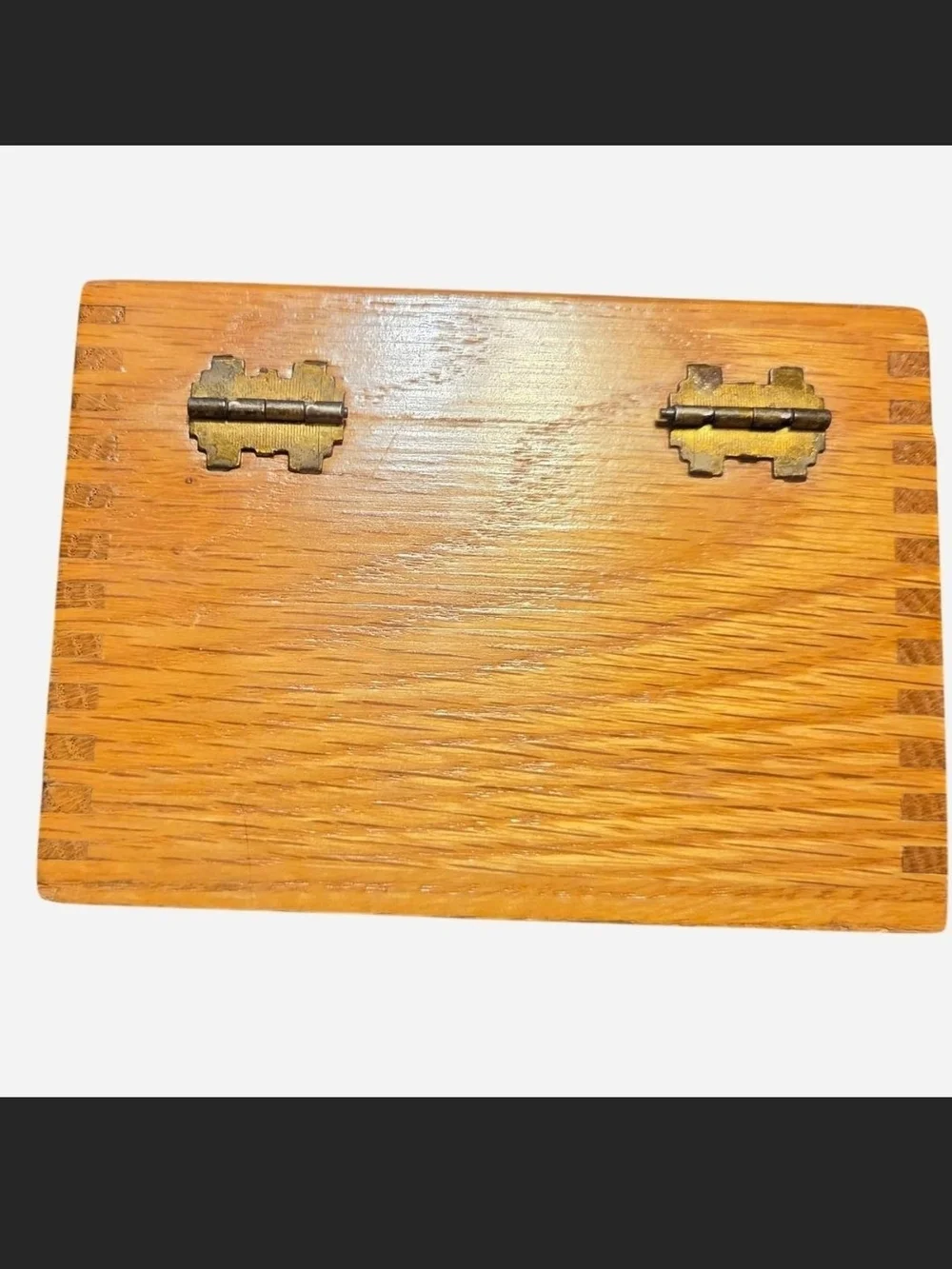 Vintage Handcrafted Wooden Recipe Box Warm Honey Oak