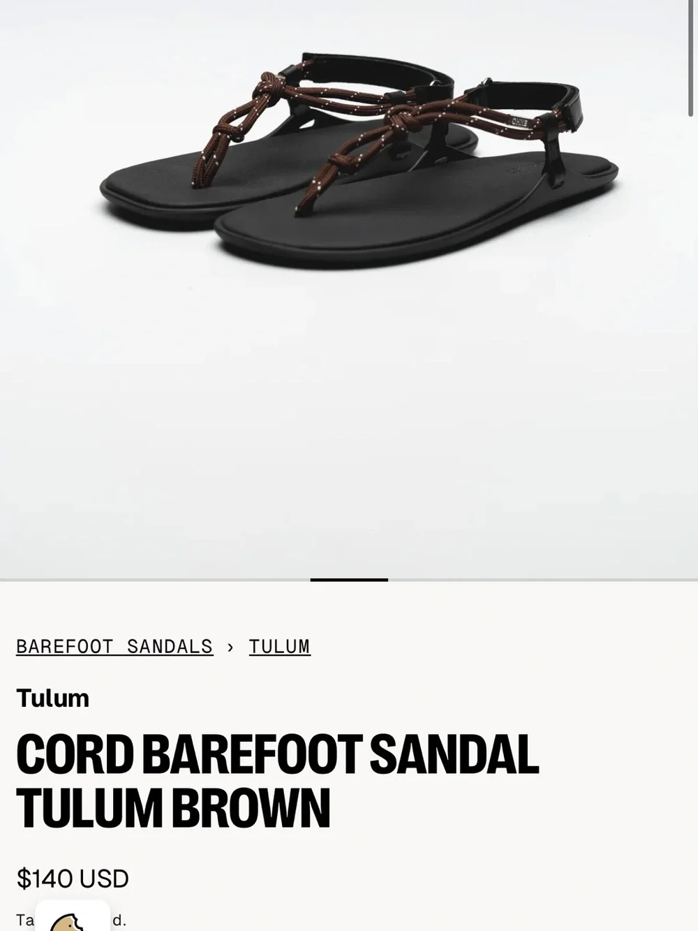 Ohne Project CORD Barefoot Sandals – Tulum Brown (42 eu size, new)