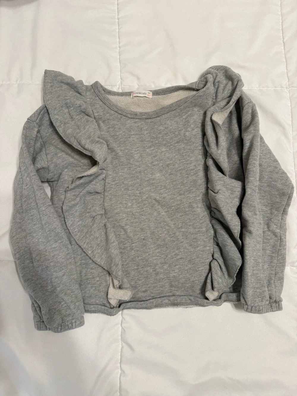 Crewcuts Light Gray Sweatshirt with Ruffle