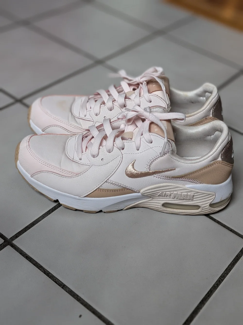 Nike Women’s Sneakers in Blush with Metallic Rose Accent