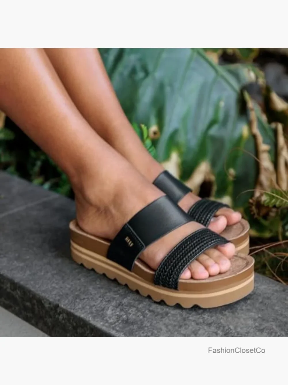 Platform Slide Sandal with Arch Support and Ultra Soft Cushion Footbed
