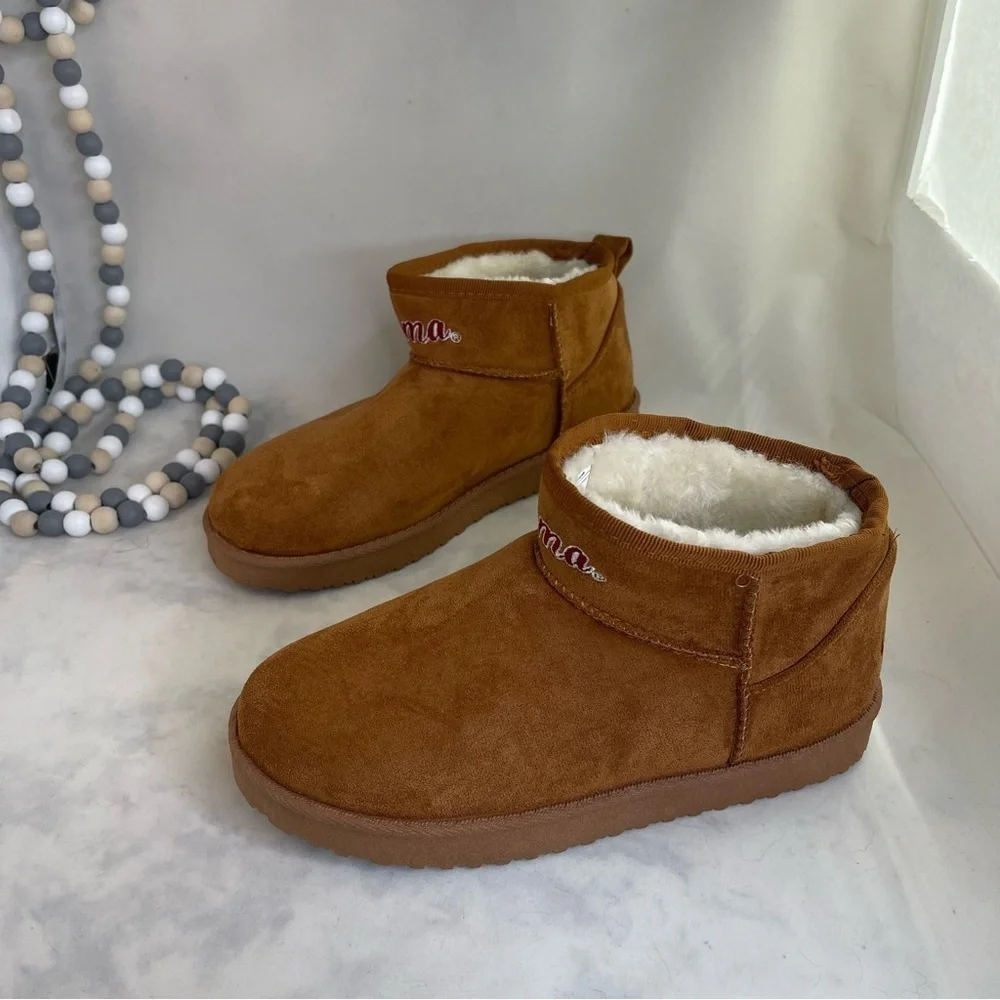 Foco Brown Boots with White Fur Lining women size 6