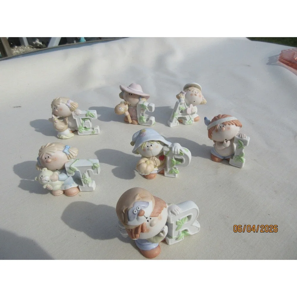 Bumpkins by Fabrizio for George Good Porcelain Figurine Set Letters ECATPIR 7pc