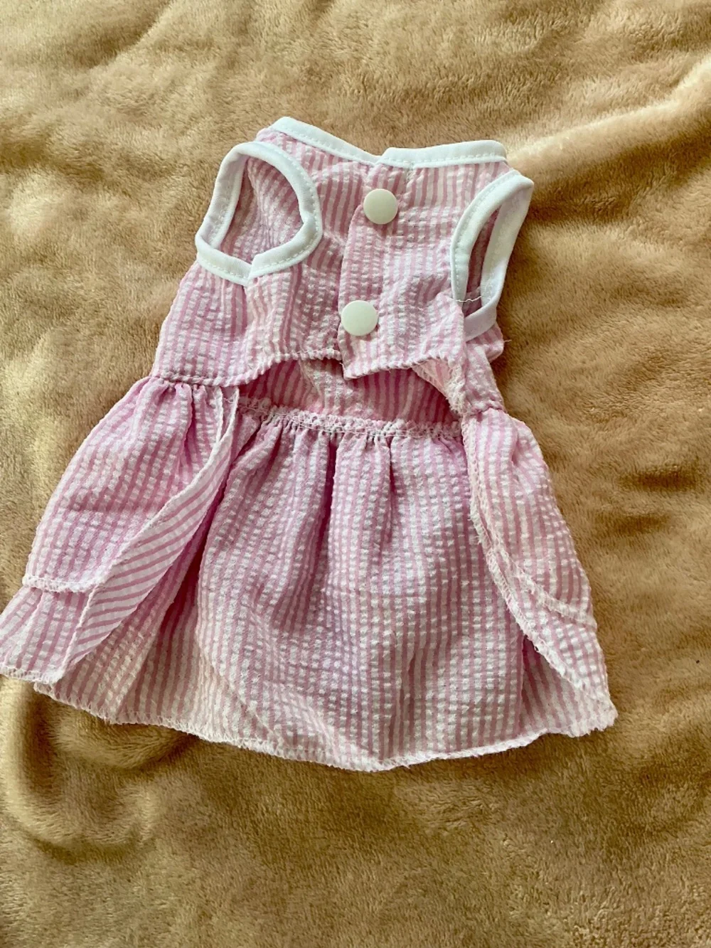 Pink and white gingham summer dress