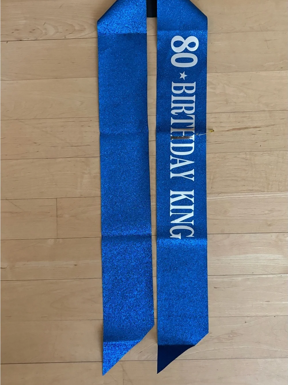 80 Birthday King Blue Sash