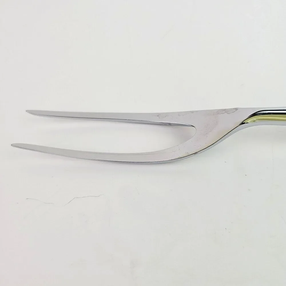 Vintage Chas D Briddell Carvel Hall Stainless Steel Carving Fork 10.5 in USA