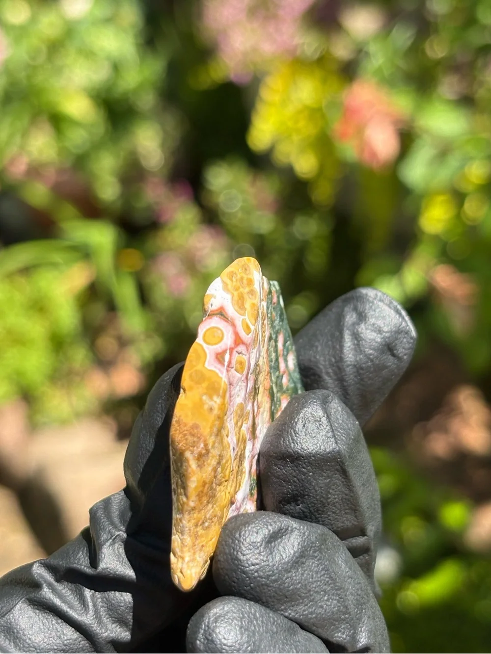 Small Ocean Jasper Crystal Slab - Polished Sea Jasper - Orbicular Jasper