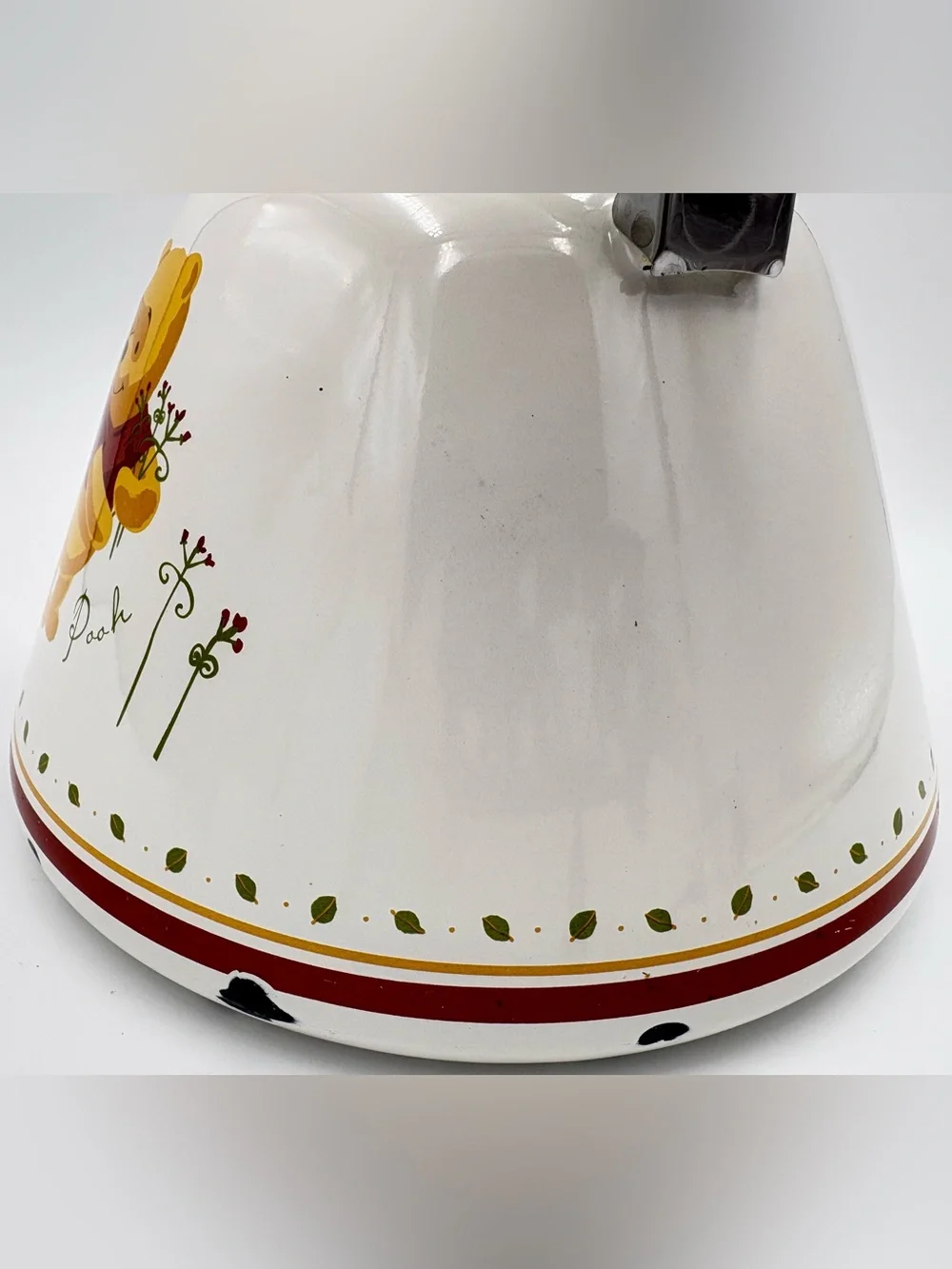 Vintage Simply Pooh “Winnie the Pooh” Ceramic Teapot Kettle - White, Red & Olive