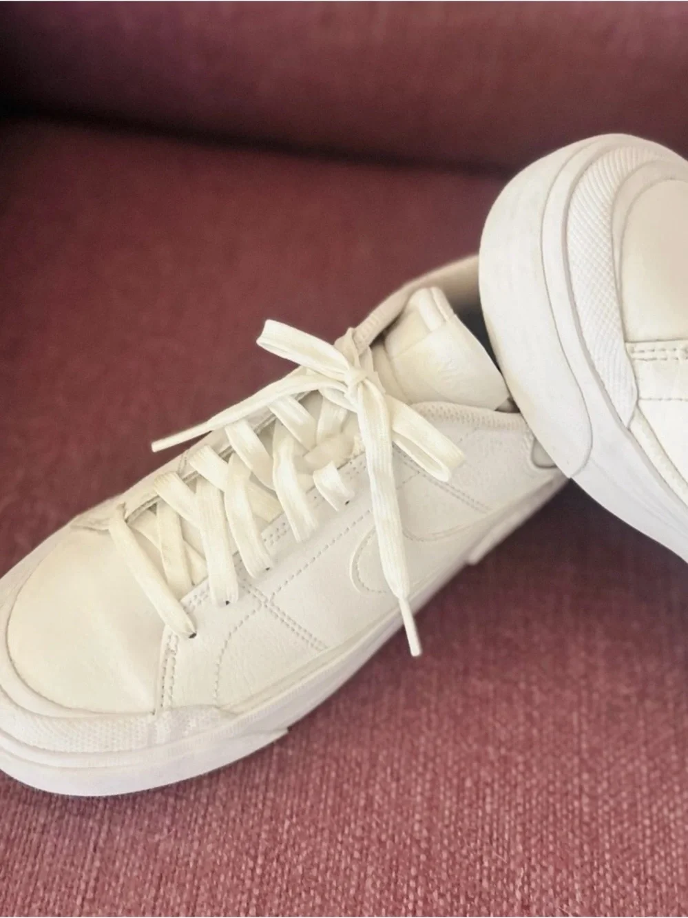 Nike Court Legacy Lift Triple White Women's tennis shoes Size 8