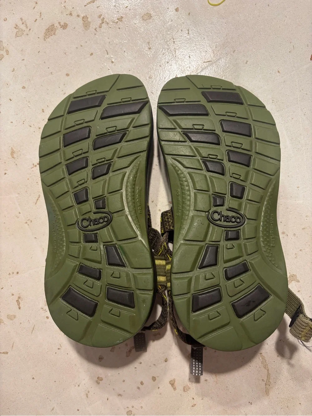 Kids Chaco Z1 Brown and Yellow Patterned Adjustable Strap Sandals