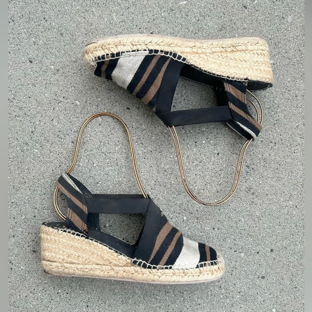 Toni Pons -‎ Striped Espadrille Wedge Sandals