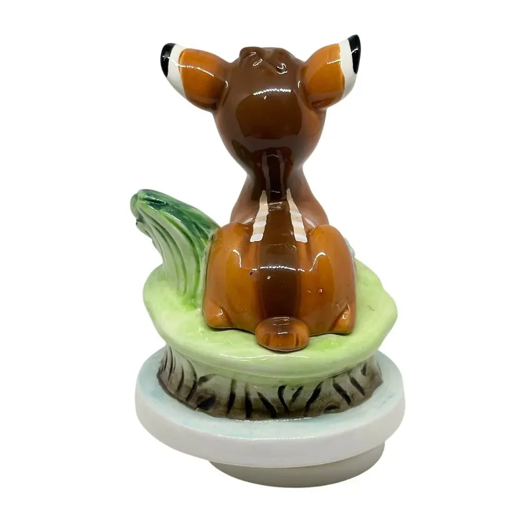 Vintage Schmid Disney Bambi Rotating Music Box Plays Talk to the Animals Taiwan