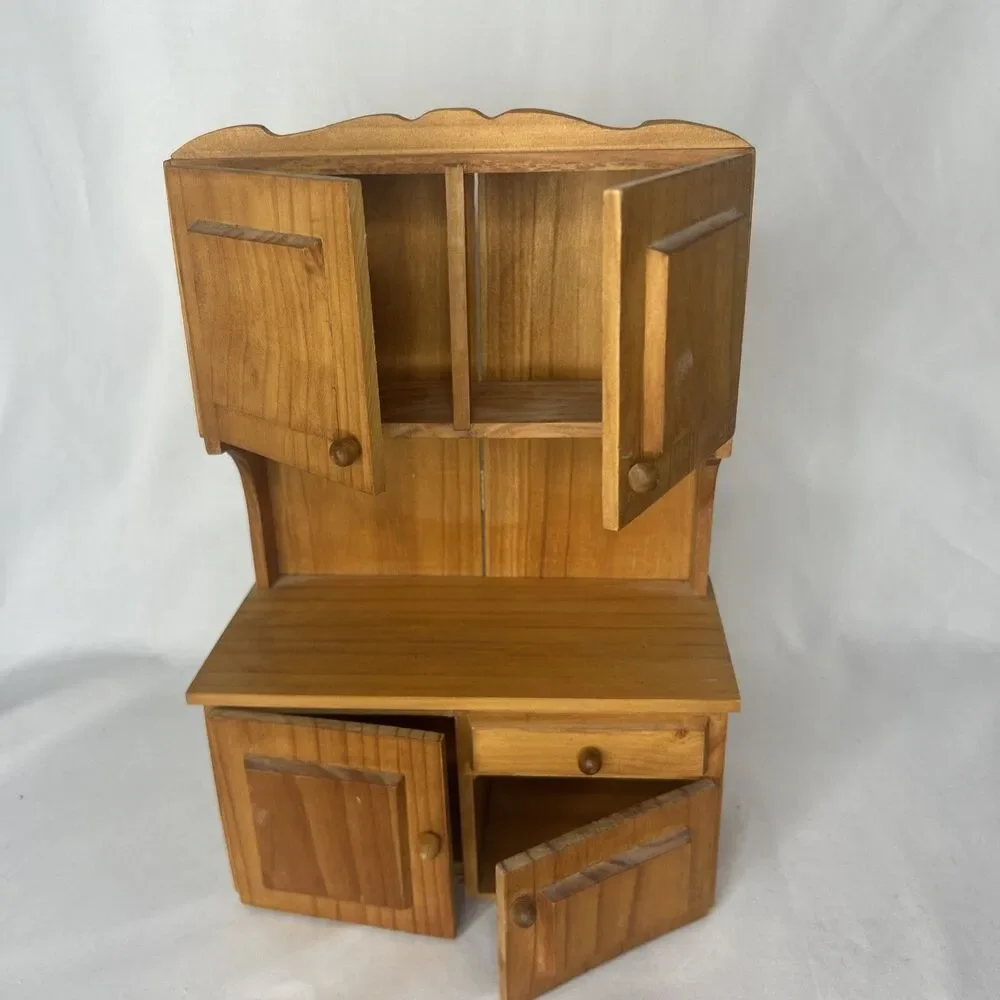 Vintage Dollhouse Wooden Hutch