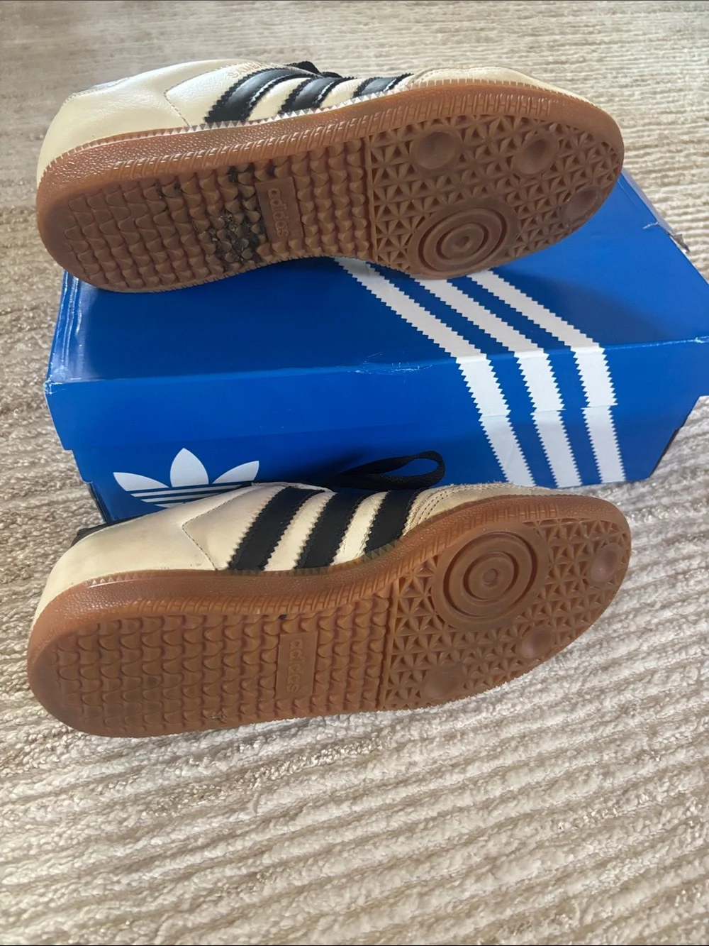 Adidas|  Samba Black and cream w golden logo  Insole Sneakers black shoe laces.