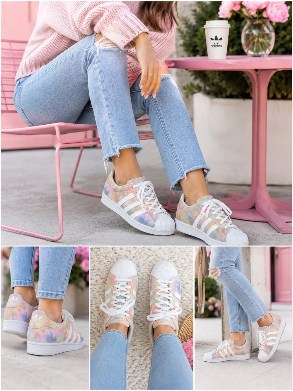 Adidas Women's Pastel Tie-Dye Superstar Sneakers - 7.5 LKN