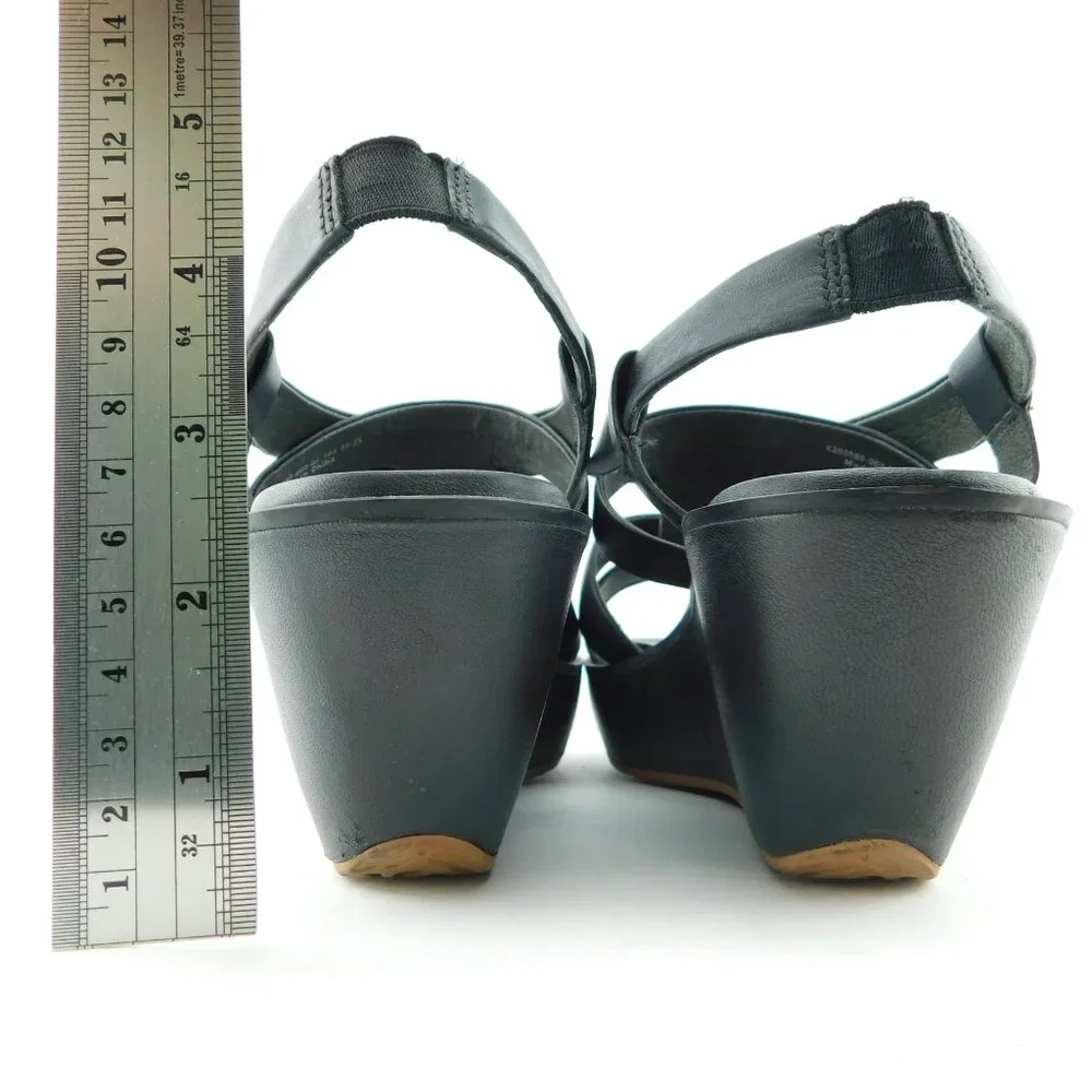 CAMPER Black Leather Caged  Platform Ankle Strap Sandals 40