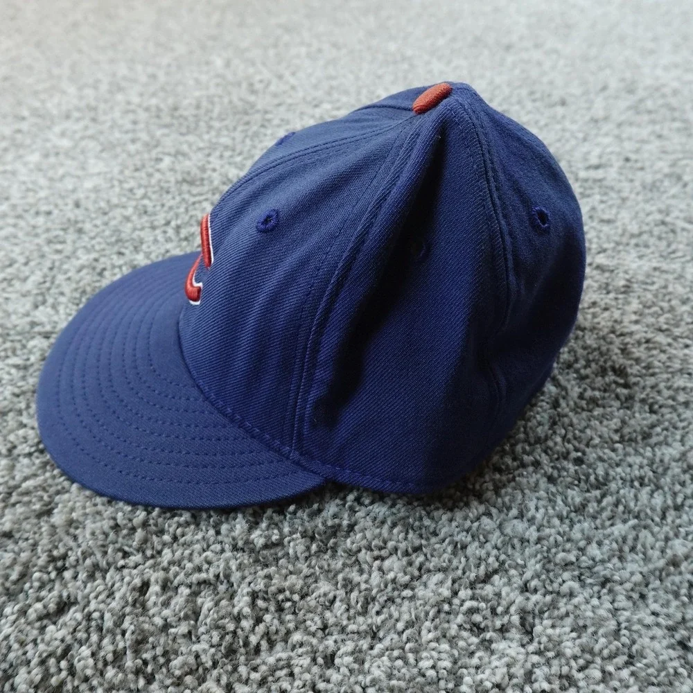 VTG‎ Chicago Cubs Hat Cap Fitted Mens 7 Blue MLB Baseball New Era Wool 90s USA