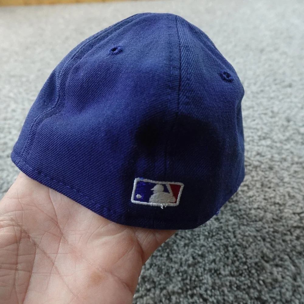 VTG‎ Chicago Cubs Hat Cap Fitted Mens 7 Blue MLB Baseball New Era Wool 90s USA