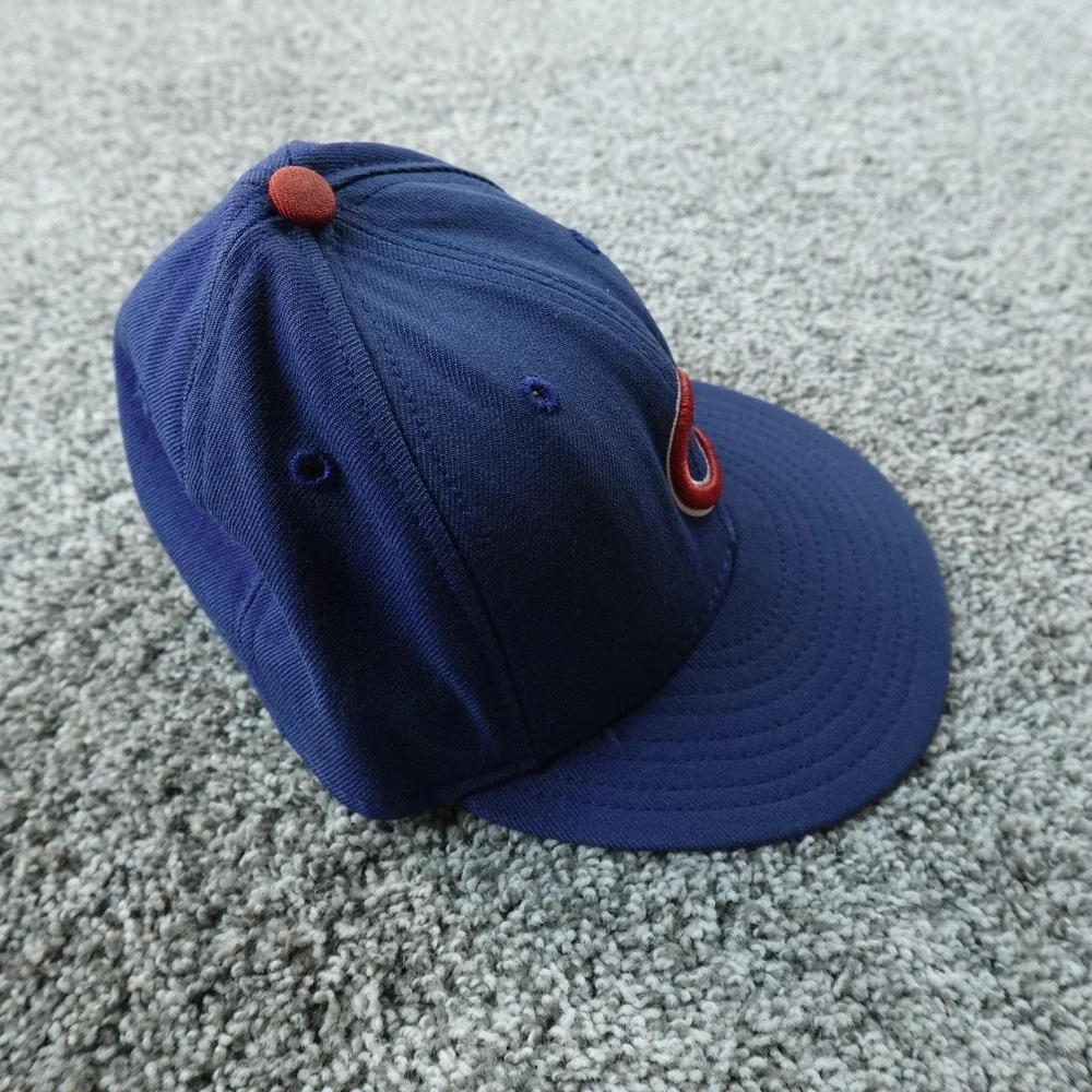 VTG‎ Chicago Cubs Hat Cap Fitted Mens 7 Blue MLB Baseball New Era Wool 90s USA
