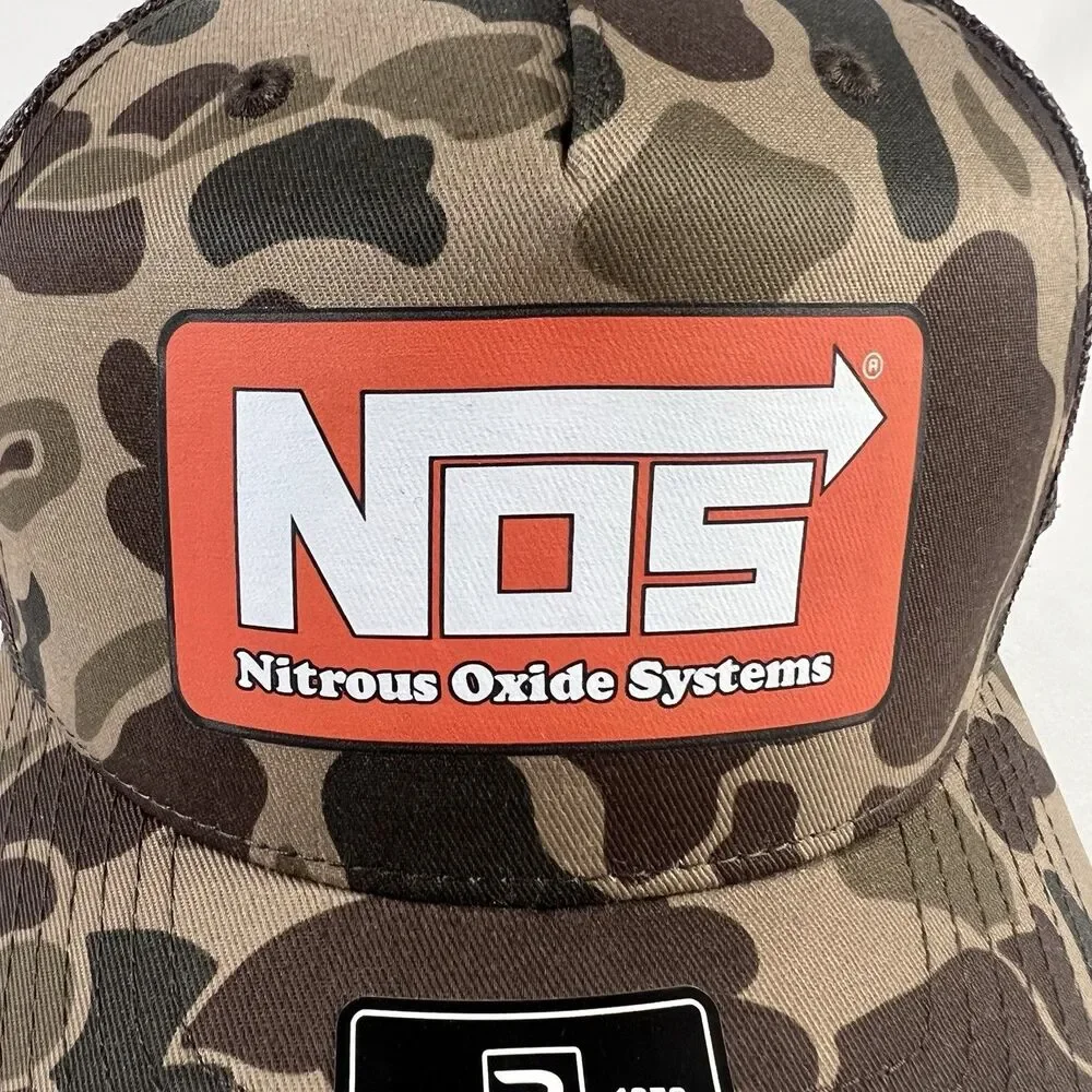 NOS Nitrous Oxide Systems Richardson 112PFP Camo Trucker Hat ADJ Snapback