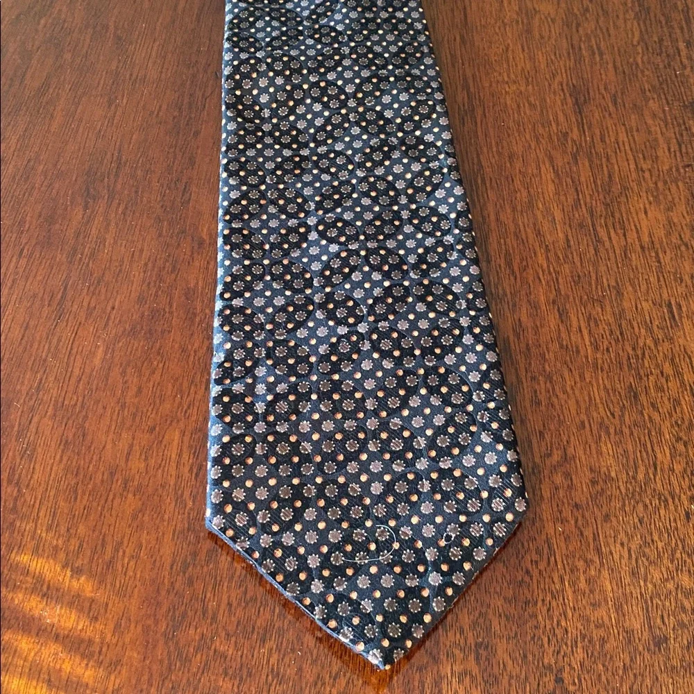 Ermenegildo Zegna black , Brown  and arrays of Taupe Floral Tie