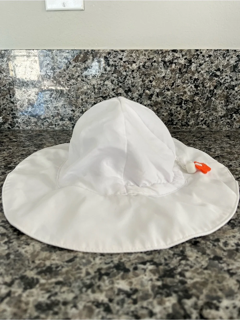 Baby White Sun Hat with Adjustable Toggle - Never Worn