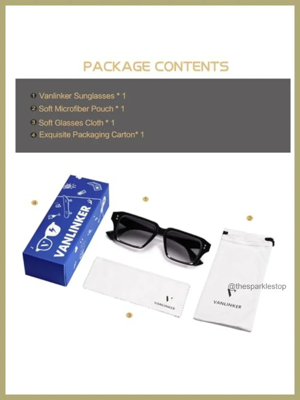 Square Frame Sunglasses for Men Fashion Designer Shades UV400 Protection