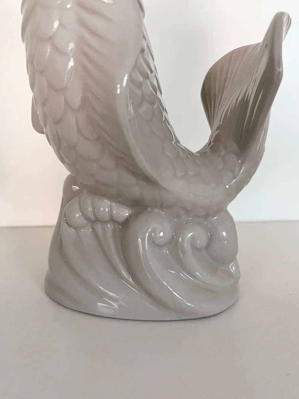 Koi fish glazed ceramic vase