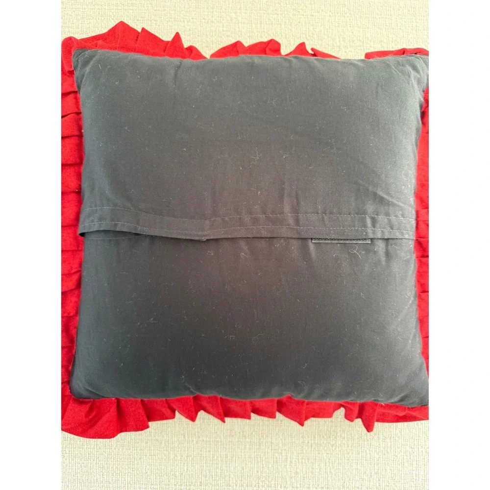 Handmade Quilted 8 Point Star Christmas Square Throw Pillow Cardinal Holiday