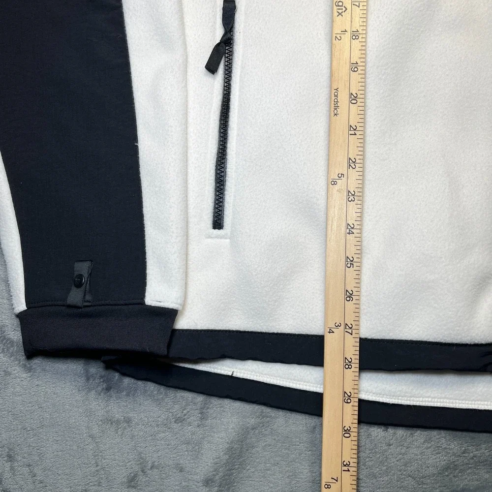 The North Face Denali Jacket Mens XL White Black Full Zip Gorpcore Hiking Fleece
