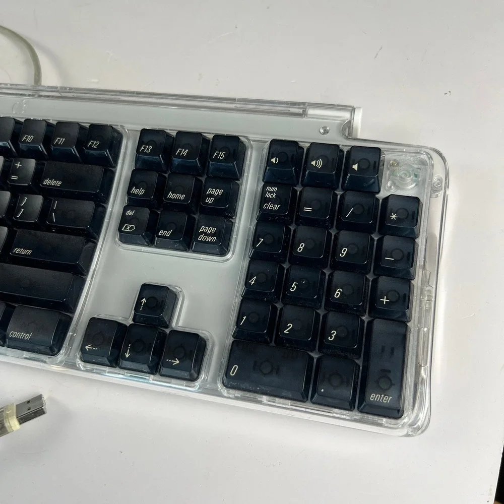 Apple Pro Keyboard M7803 USB Wired Black Clear Jelly Vintage Mac Accessory