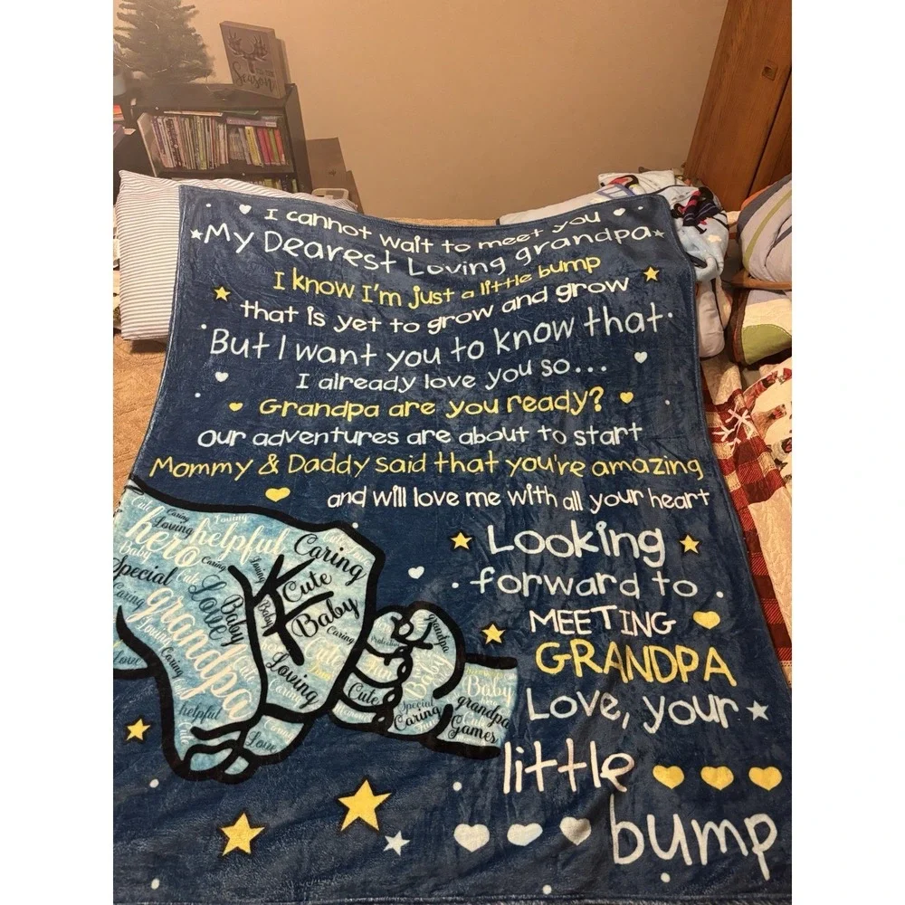 To My Grandpa Gift Blanket Throw New‎ Grandpa From Baby 50x60in Newborn