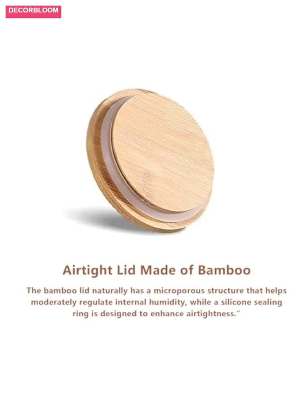Set of 2 Borosilicate Glass Jars with Airtight Bamboo Lids, 90 oz Each