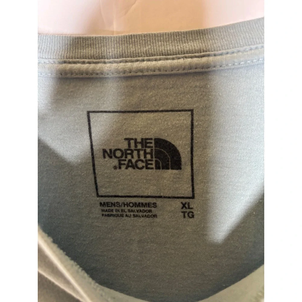 The North Face‎ Mens XL Graphic T-Shirt Sage Green Blue Short Sleeve Logo Tee