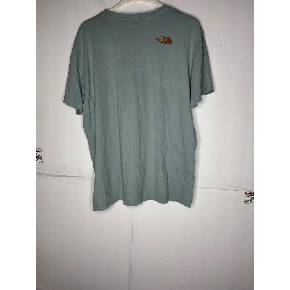 The North Face‎ Mens XL Graphic T-Shirt Sage Green Blue Short Sleeve Logo Tee