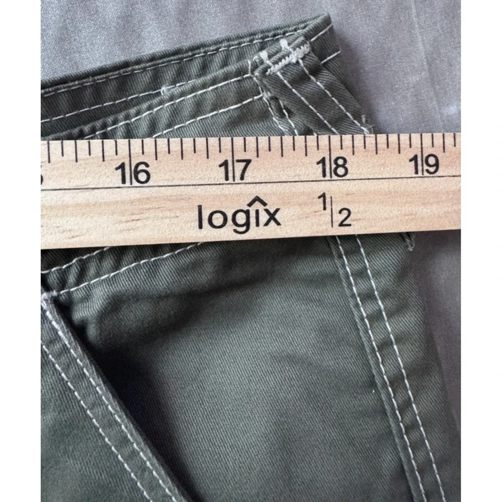 True Religion Women's Military Cargo Trousers Olive‎ Khaki Utility Y2K 34
